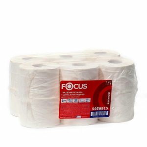 Туалетная бумага Focus Premium с центральной подачей, 2 слоя, 120 м - 12 шт.