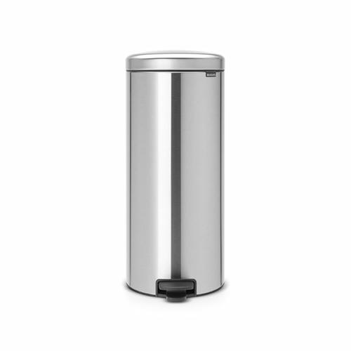 Мусорное ведро Brabantia NewIcon, пластиковое внутреннее ведро, с педалью, цвет стальной матовый, 30 л