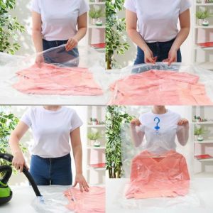 Вакуумный пакет для хранения вещей с крючком, 70x145 см
