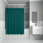 Штора для ванной комнаты IDDIS PE, 200х180 см, темно-зелёный