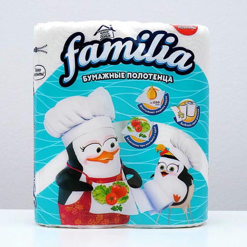 Полотенца бумажные Familia, 2 слоя, 2 рулона — изображение 2