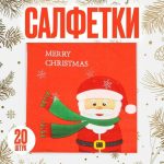 Салфетки бумажные «Дед Мороз», набор, 20 шт., 33 x 33 см