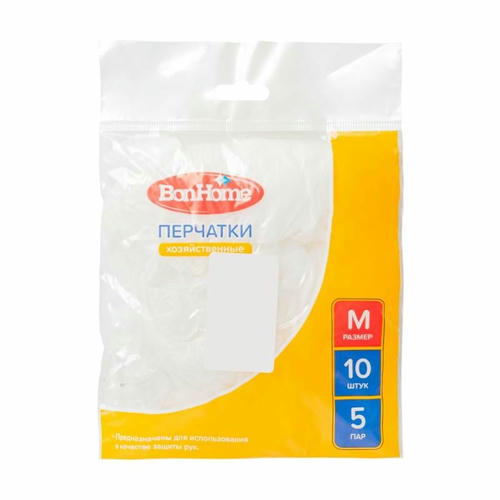 Перчатки хозяйственные, BonHome, 10 шт., в ассортименте — изображение 2
