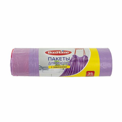 Пакеты для мусора с завязками, BonHome, 35 л, 20 шт — изображение 2