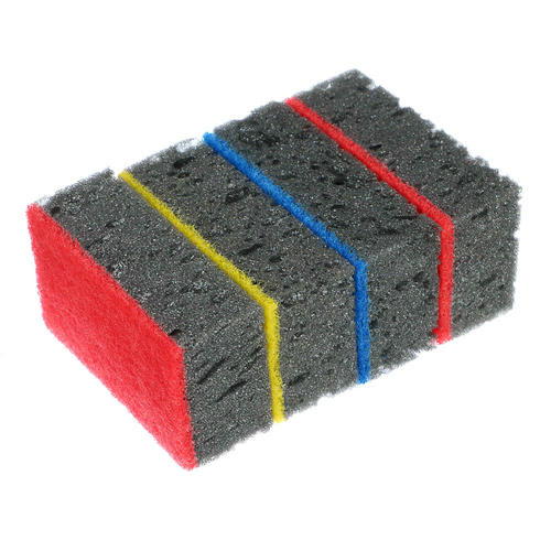VETTA Набор губок для мытья посуды BLACK, 4 шт, 10,7х6,5x4 см, цветной абразив — изображение 2