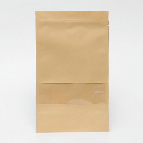 Пакет Zip-lock Крафт с прямоугольным окном 18 х 30 см - 50 шт.