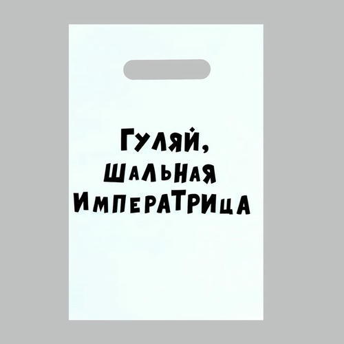 Пакет с приколами, полиэтиленовый с вырубной ручкой «Гуляй шальная императрица», 20 х 30 см, 35 мкм - 50 шт.