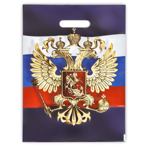 Пакет подарочный "Моя Россия" 30 х 40 см 50мкм - 20 шт.