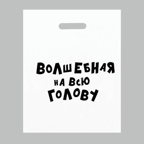 Пакет с приколами, полиэтиленовый с вырубной ручкой, «Волшебная на всю голову», 60 мкм 31 х 40 см - 20 шт.