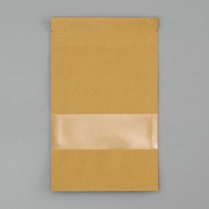 Пакет Zip-lock Крафт с прямоугольным окном 12 х 20 см - 50 шт.