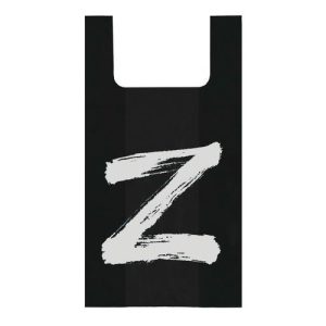 Пакет майка, полиэтиленовый "Z", чёрный, 30 х 55 см, 16 мкм - 100 шт.