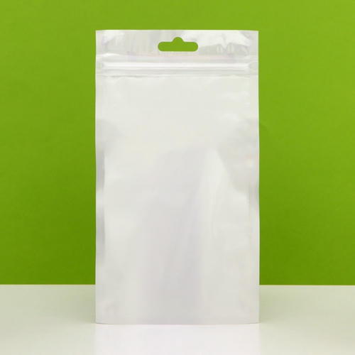 Пакет Zip-lock ПП, белый, со сплошным окном, плоский, еврослот,10 х 18 см - 100 шт.