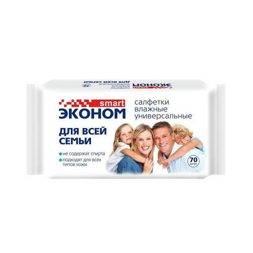 Влажные салфетки "Эконом" Smart, для всей семьи, 70 шт — изображение 2